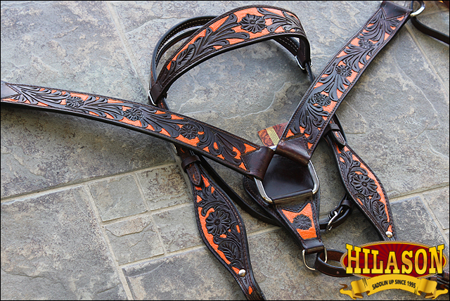 BH HILASON Western Horse Headstall Breast Collar Set Tack Genuine American - Picture 165 of 247