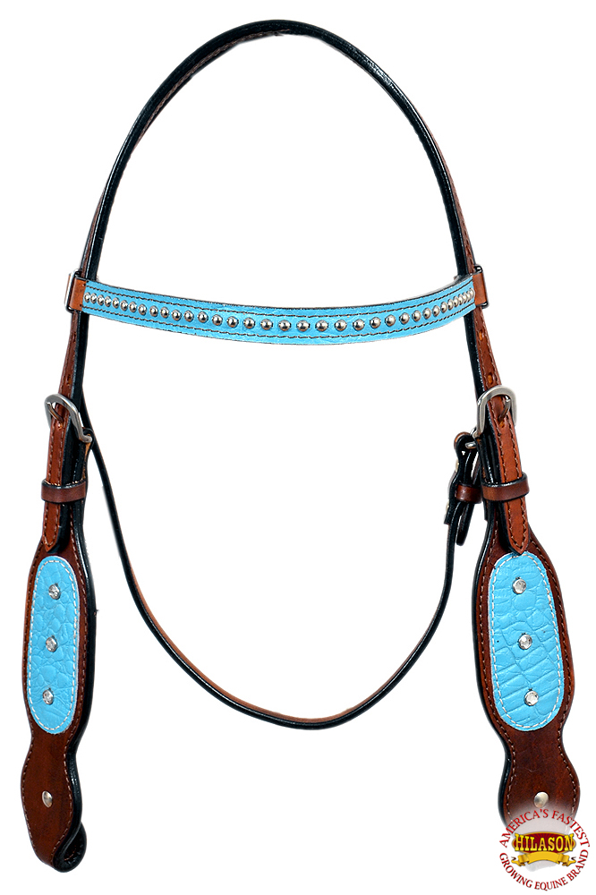 C-9-HS Western Horse One Ear Headstall Tack Bridle American Leather Brown