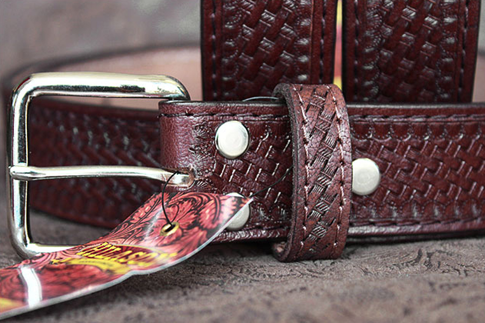 HILASON Western Genuine Leather Belt for Men Women Cowboy Cowgirl Handmade - Bild 2 von 4