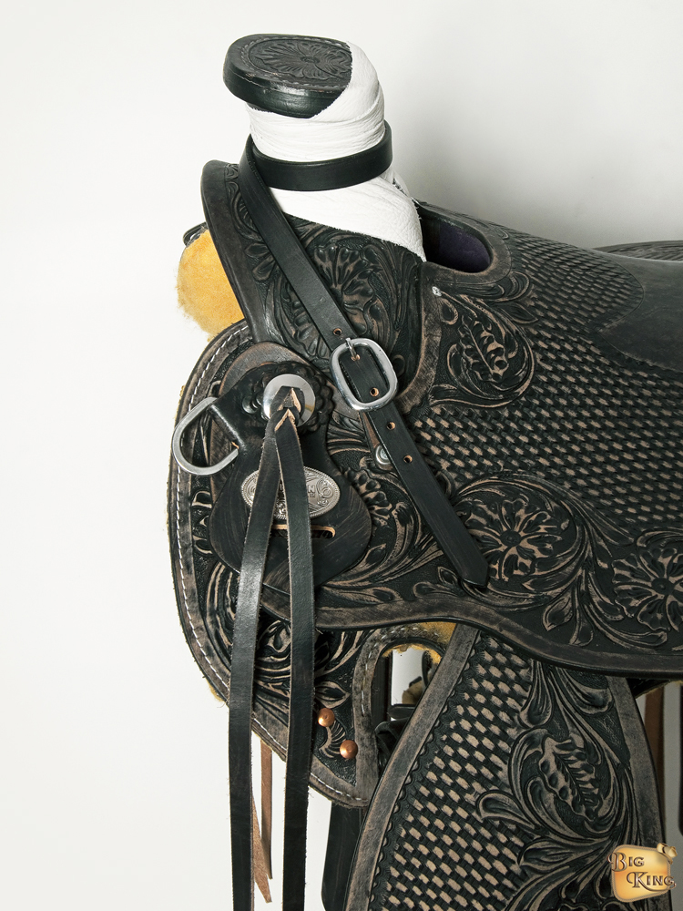 Western Horse Wade Saddle Leather Ranch Roping Antique Black U-BKRO | eBay