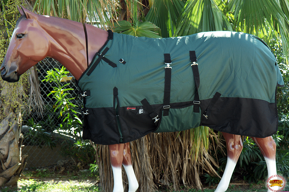 C-H-75 75 in Hilason 1200D Poly Turnout Horse Winter Belly Wrap Sheet Black 