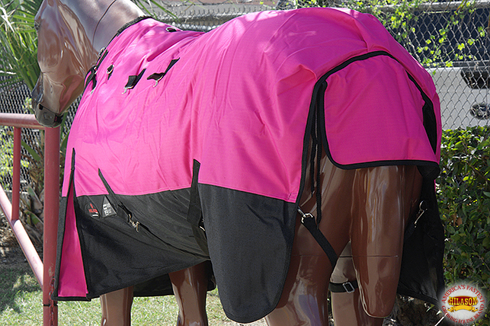 66" Hilason 1200D Winter Waterproof Poly Horse Blanket Belly Wrap Pink U-2BEL 