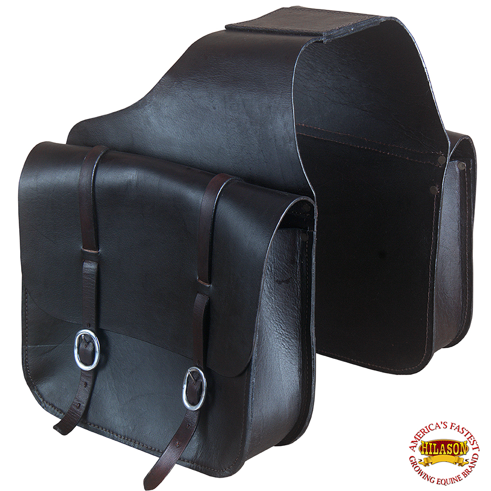 Horse Western Saddle Bag Heavy Duty Leather Cowboy Trail Ride Dark