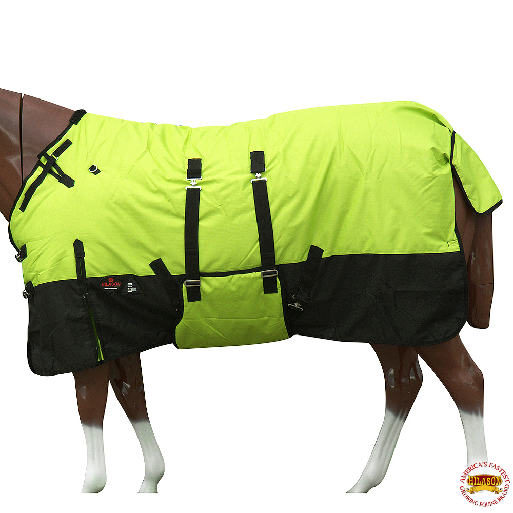 Hilason 1200D Waterproof Poly Turnout Horse Winter Blanket Belly Wrap Surcingle 