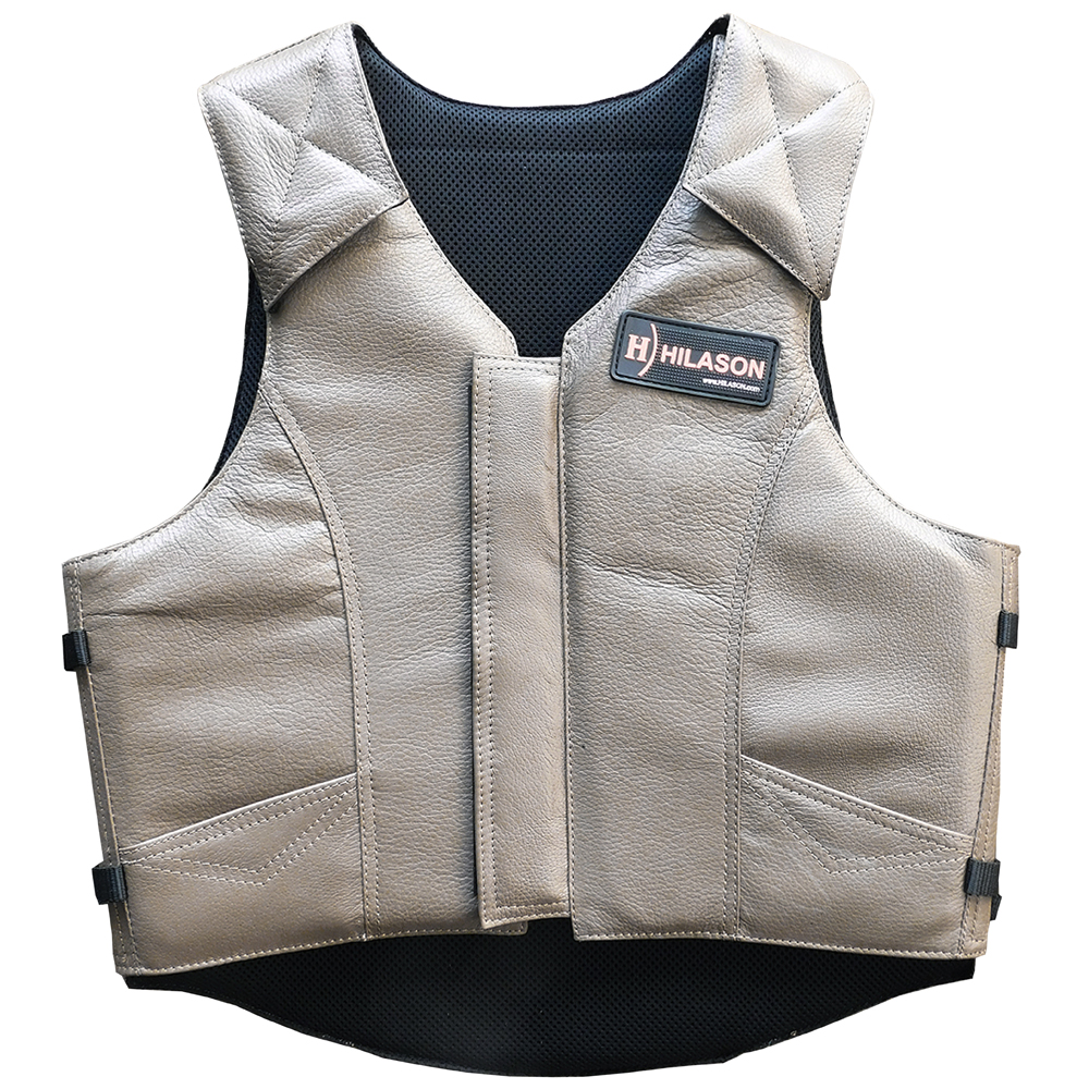 CNDL Large Hilason Leather Pro Rodeo Horse Riding Protective Vest Grey 792484384379 eBay