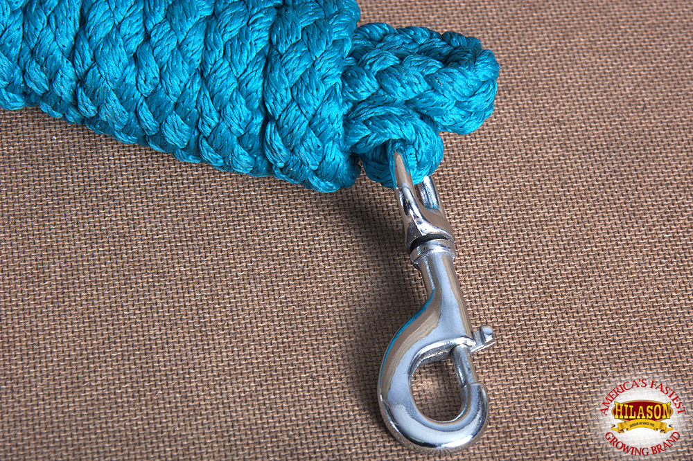 CH429 Horse Riding Poly Horse Roping Lead Rope Blue 1/4 Inx8 Ft Snaps