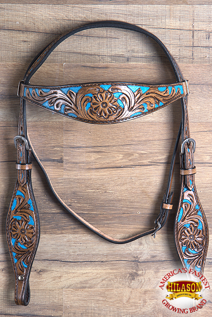 BH HILASON Western Horse Headstall Breast Collar Set Tack Genuine American - Picture 117 of 247