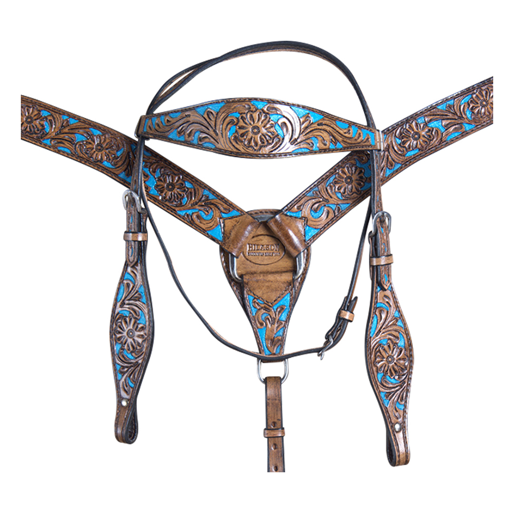 BH HILASON Western Horse Headstall Breast Collar Set Tack Genuine American - Picture 115 of 247