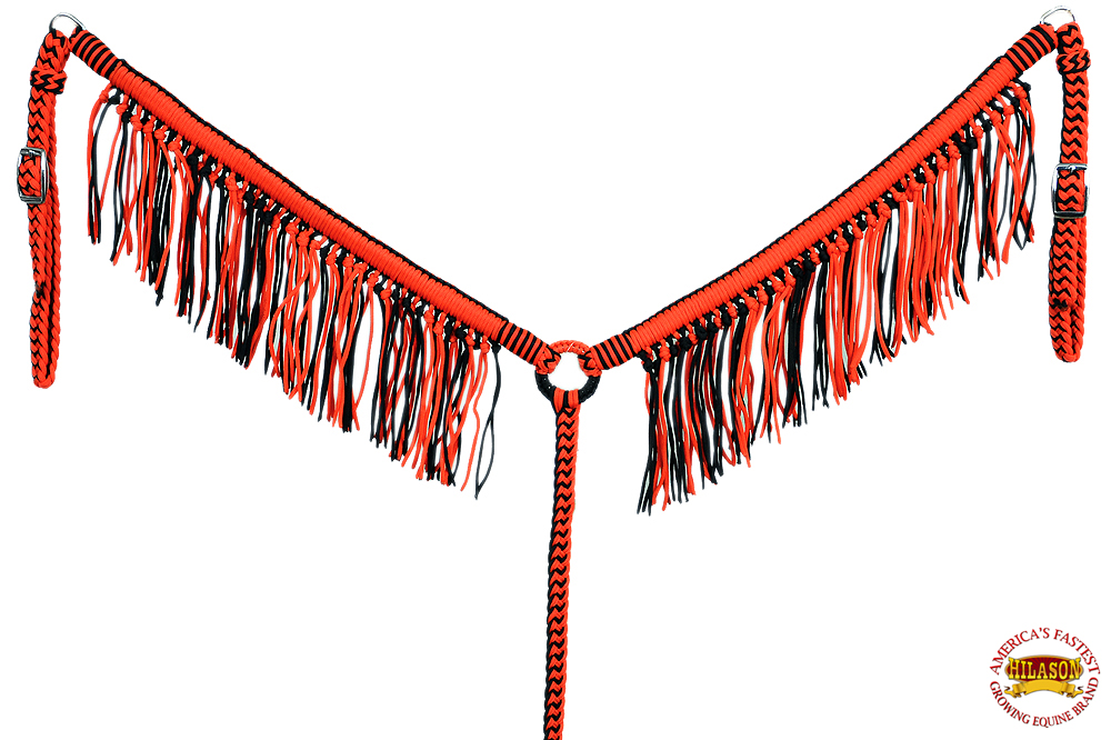 Collar de pecho de caballo DL plano trenzado paracord con flecos de Hilason - Imagen 33 de 43