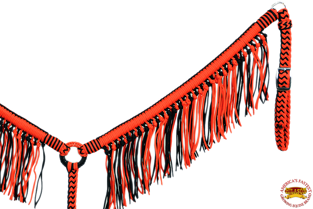 Collar de pecho de caballo DL plano trenzado paracord con flecos de Hilason - Imagen 34 de 43
