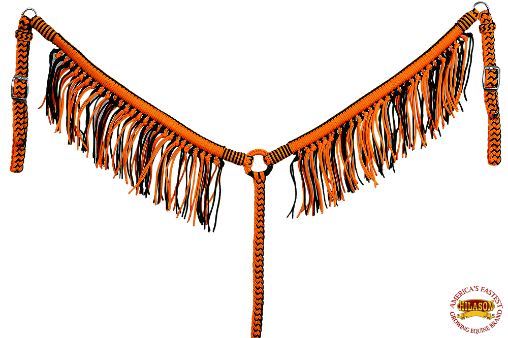 Collar de pecho de caballo DL plano trenzado paracord con flecos de Hilason - Imagen 18 de 43