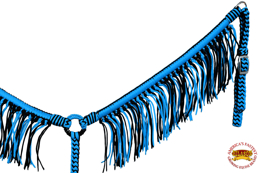 Collar de pecho de caballo DL plano trenzado paracord con flecos de Hilason - Imagen 42 de 43