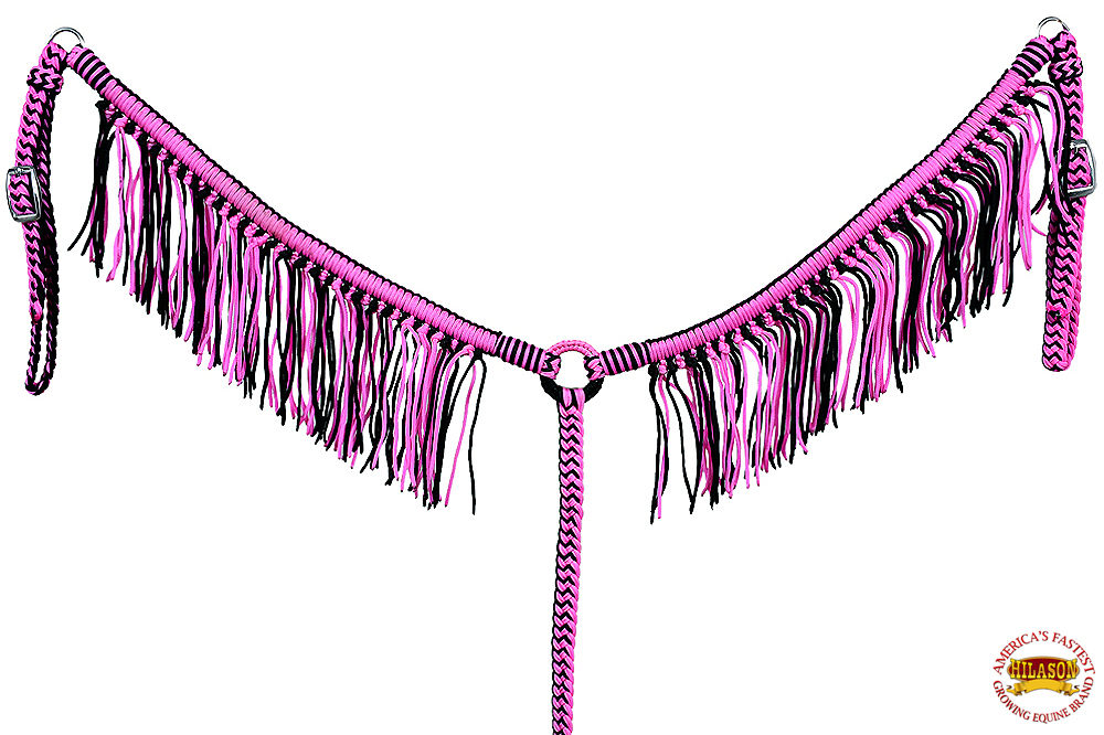 Collar de pecho de caballo DL plano trenzado paracord con flecos de Hilason - Imagen 22 de 43