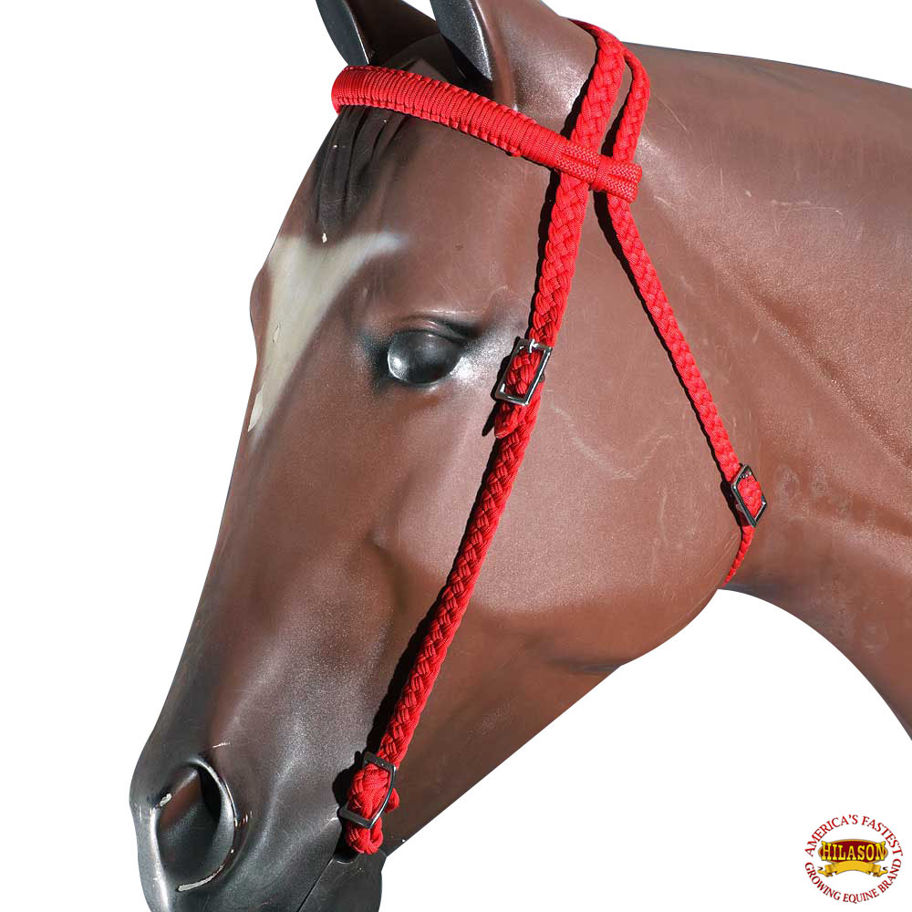 Reins /& Bit Set NEW HORSE TACK! RED Nylon Horse Size Headstall