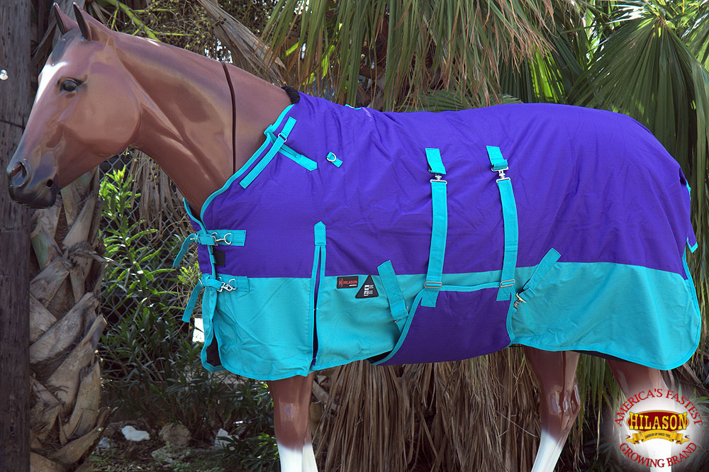 66 in Hilason 1200D Winter Waterproof Horse Blanket Belly Wrap Purple U-2BEL 