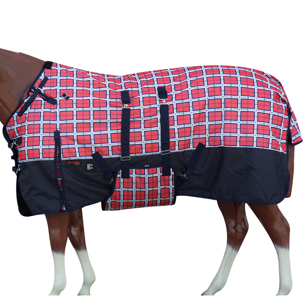 CL75 75" Hilason 1200D Winter Waterproof Horse Blanket Belly Wrap Red