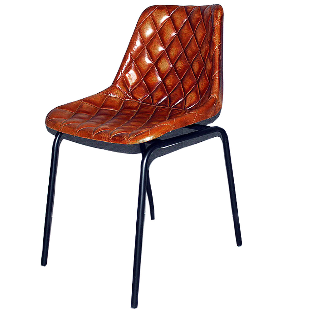 U R147 Vintage Retro Genuine Leather Chair Home Dining Vintage Retro Genuine Leather Chair Home Dining Furniture Roadhouse