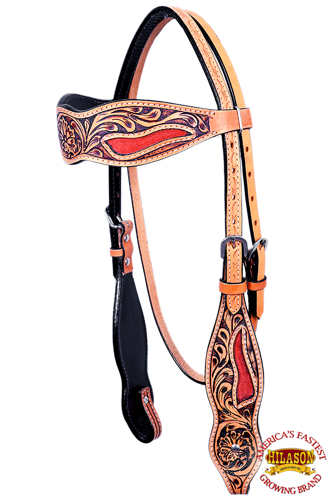 Western Horse Headstall Breast Collar Set Tack American Leather Red eBay