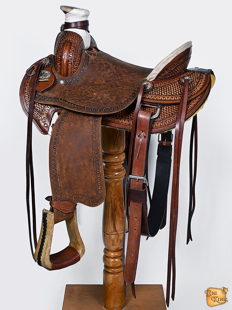 Western Horse Wade Saddle 15 16 In Leather Ranch Roping Tan U4098 eBay