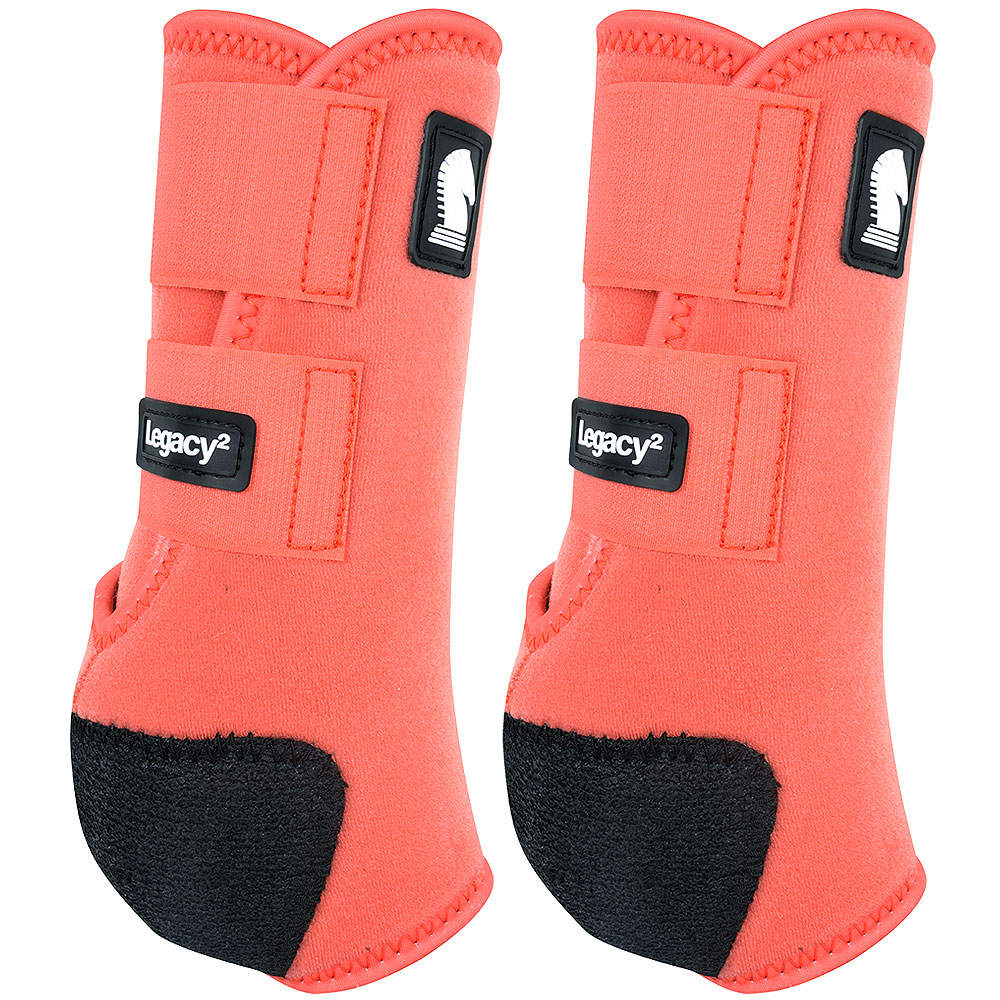 Classic Equine Legacy2 Horse Front Hind Sports Boots 4 Pack Coral U
