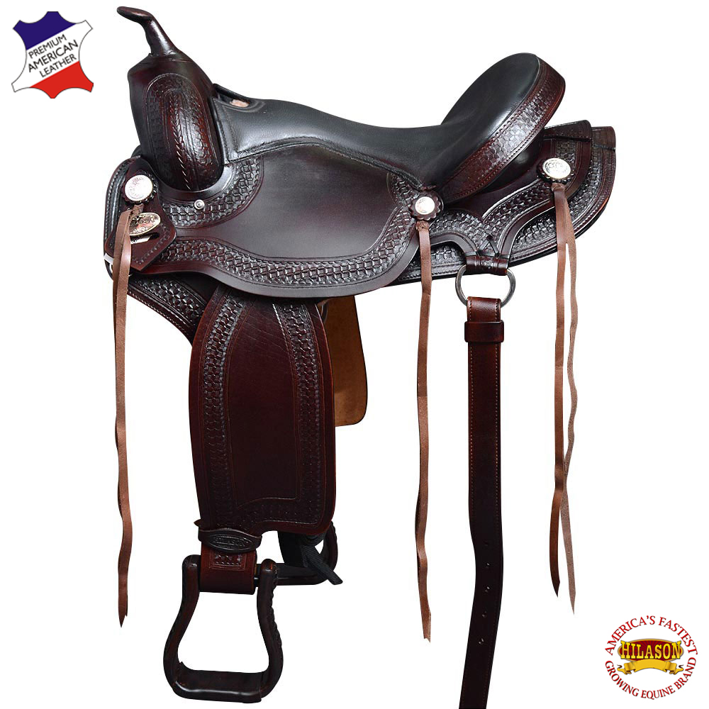 Hilason Gaited Western American Leather Flex Trail Horse Saddle