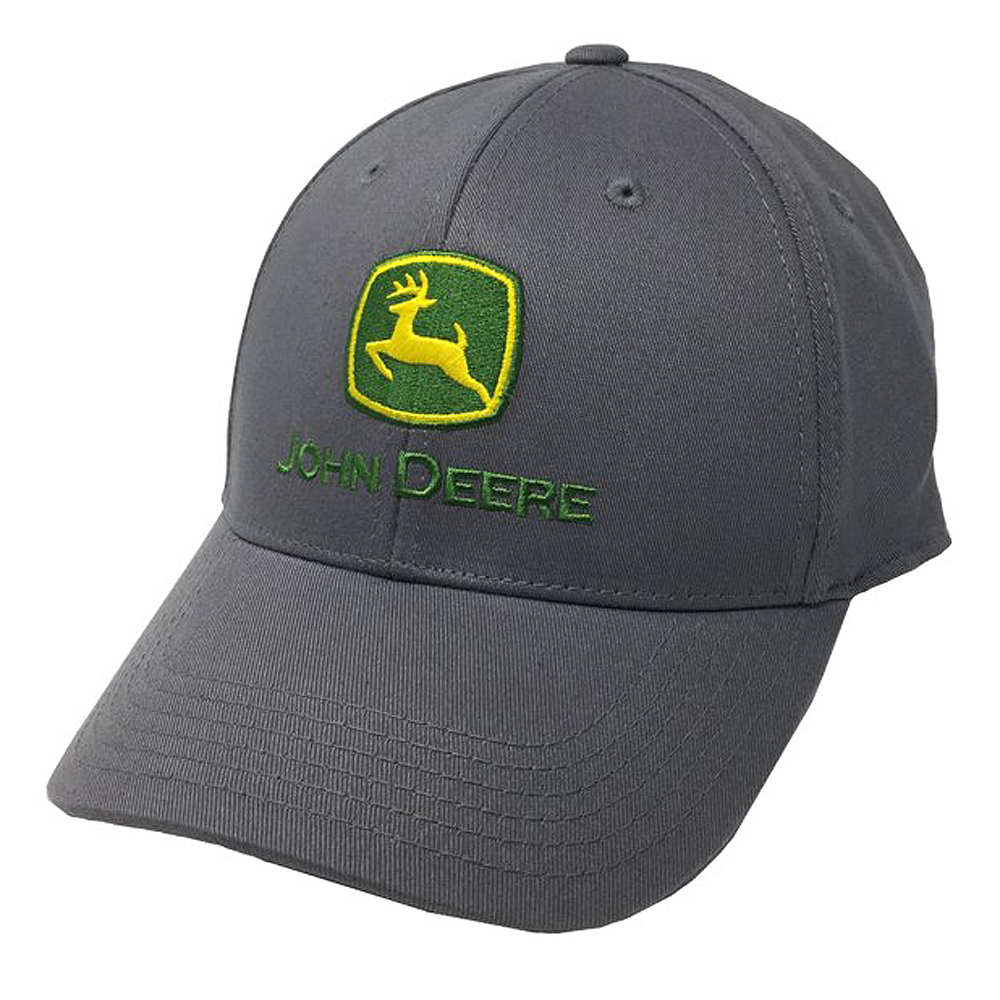 C0476 JOHN DEERE MEMORY FIT STRETCH COTTON TWILL BASEBALL CAP CHARCOAL GREY eBay