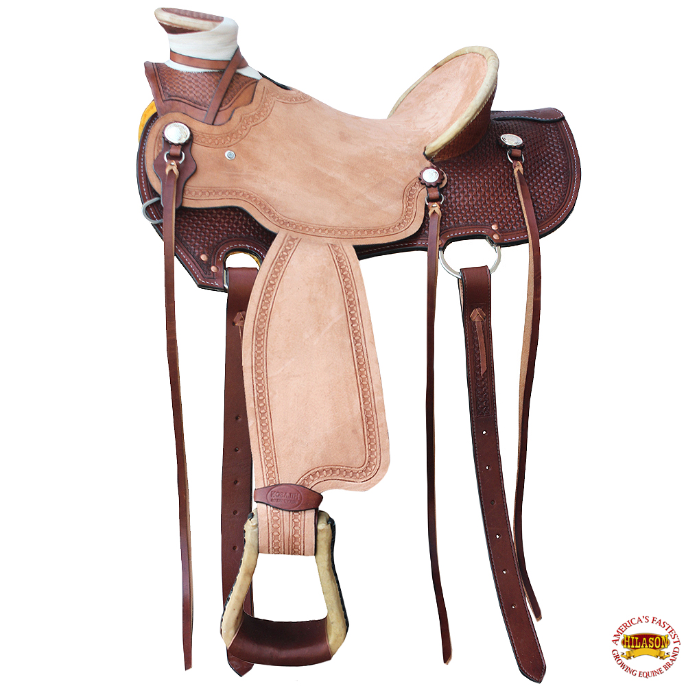 17 Western Horse Saddle Leather Wade Ranch Roping Walnut Black Hilason