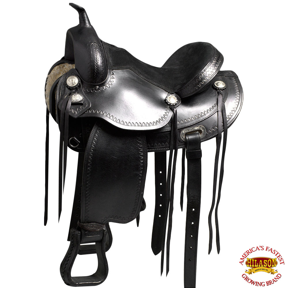 HILASON 17 Western Horse Saddle American Leather Treeless Trail Pleasure HILASON 17 Western Horse Saddle American Leather Treeless Trail Pleasure