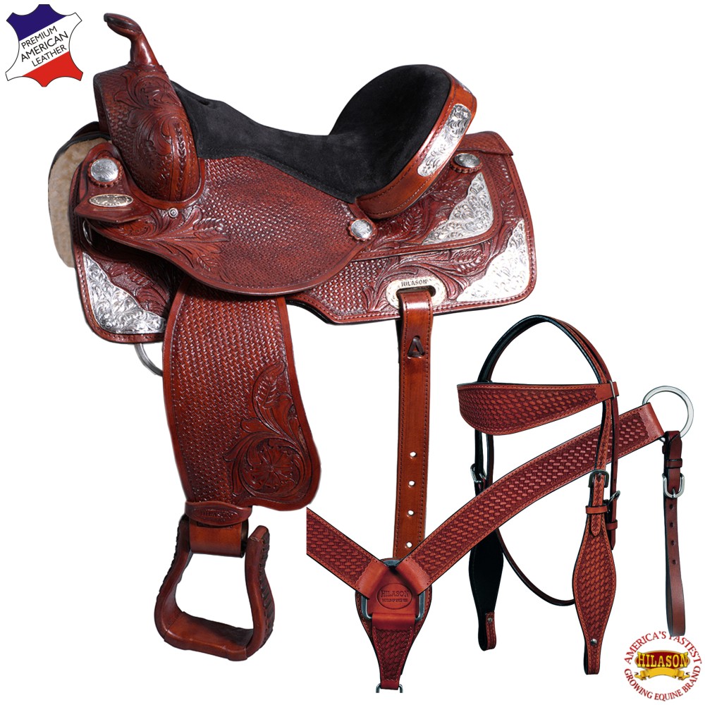 16 in Western Horse Treeless Saddle American Leather Trail Barrel Tack