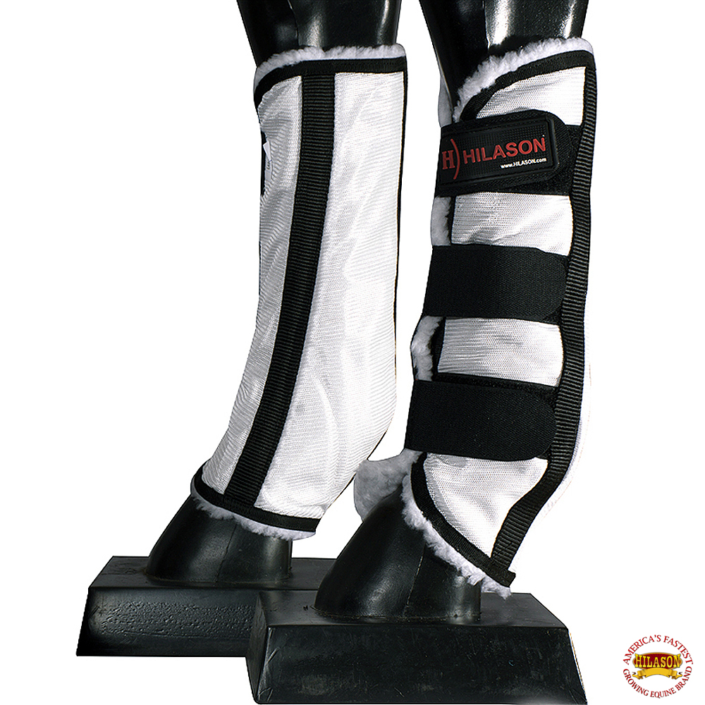 C04L Lrg Hilason Western Horse Fly Boots W/ Fleece Uv Protection