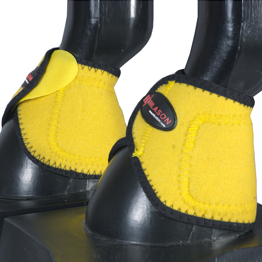 L M S Hilason Western Horse Leg Protection No Turn Bell Boots Pair Yellow