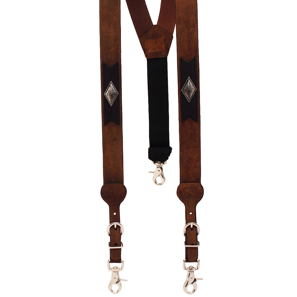 C44X X Large Nocona Belt Mens Diamond Basic Leather Suspender Tan eBay