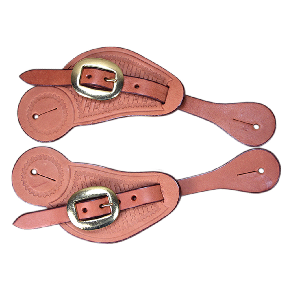 C0CHN HILASON WESTERN TACK HORSE LEATHER COWBOY SPUR STRAPS CHESTNUT