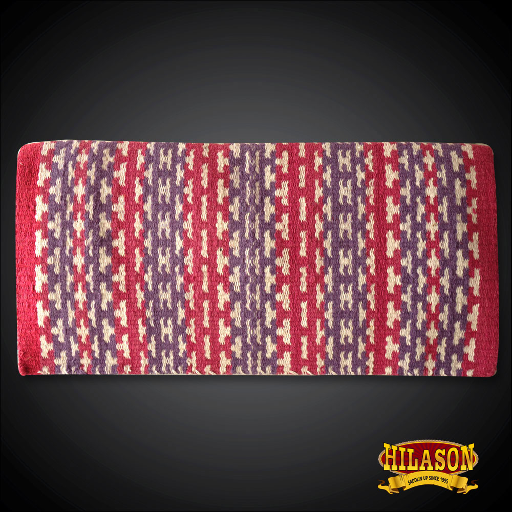U-P107 107 HILASON WESTERN NEW ZEALAND WOOL SADDLE BLANKET HORSE RODEO RED WHITE U-P107 107 HILASON WESTERN NEW ZEALAND WOOL SADDLE BLANKET HORSE RODEO RED WHITE
