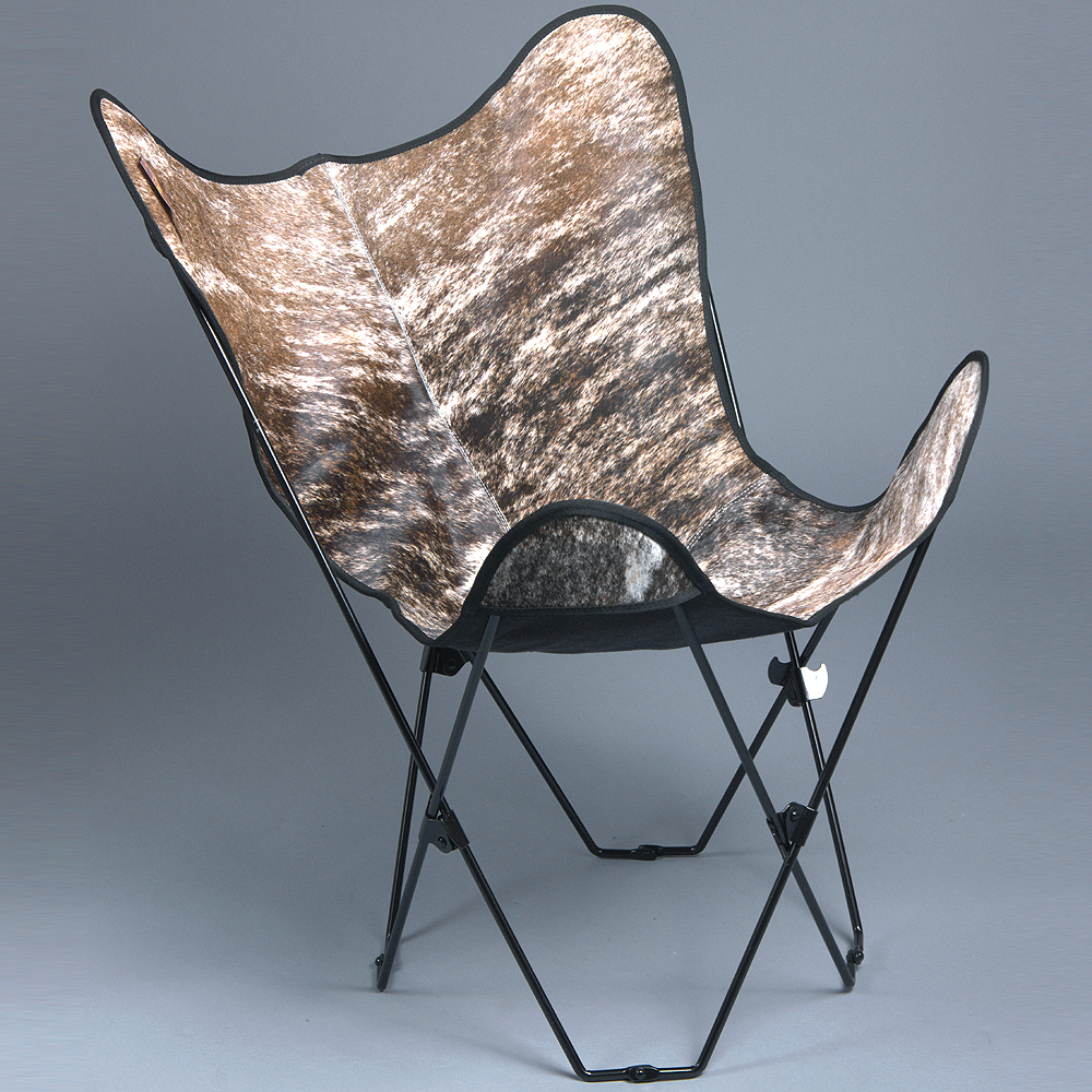 UB133 Genuine Leather Butterfly Chair Folding Lounge Modern Sling