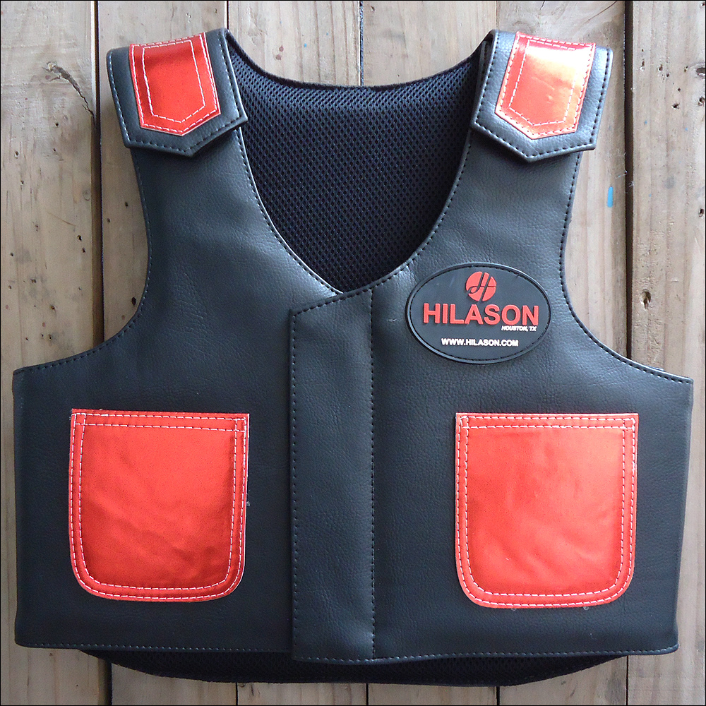HILASON KIDS JUNIOR YOUTH BULL RIDING PRO RODEO LEATHER PROTECTIVE VEST