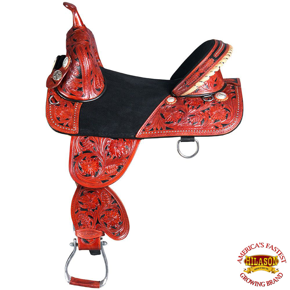U-8-VX HILASON TREELESS WESTERN TRAIL BARREL RACING LEATHER HORSE SADDLE MAHOGAN U-8-VX HILASON TREELESS WESTERN TRAIL BARREL RACING LEATHER HORSE SADDLE MAHOGAN