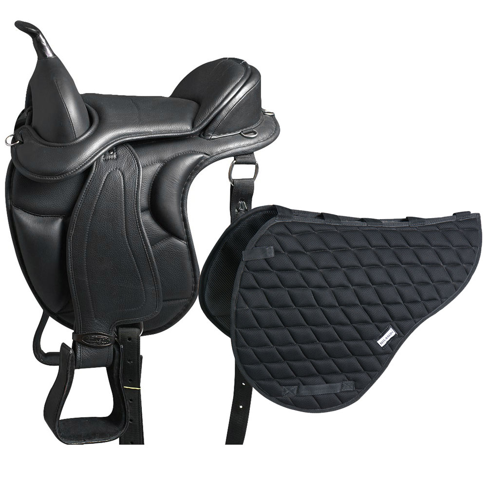 U-6-VX P108-Hilason Western resistencia sin árboles Trail silla CON COJÍN Bla U-6-VX P108-Hilason Western resistencia sin árboles Trail silla CON COJÍN Bla