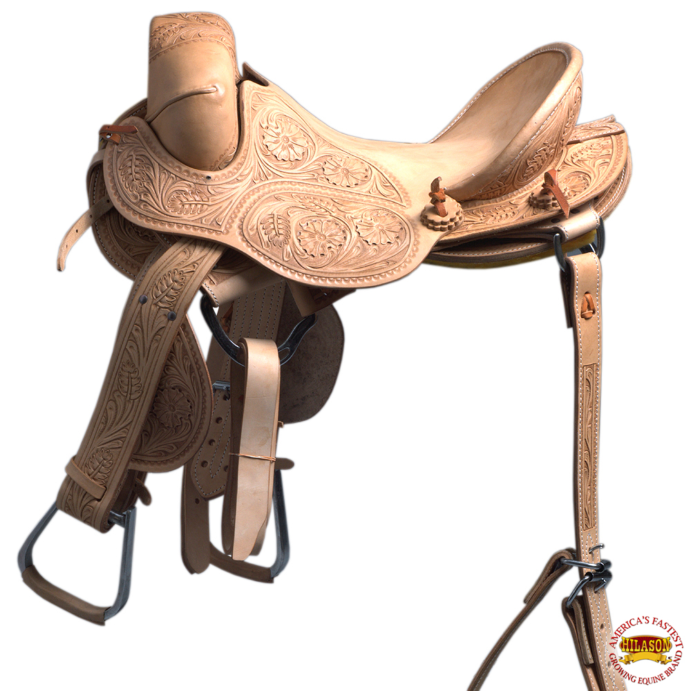 C-Z-17 17" Hilason Classic Series Hand-Made Rodeo Bronc American Leath...