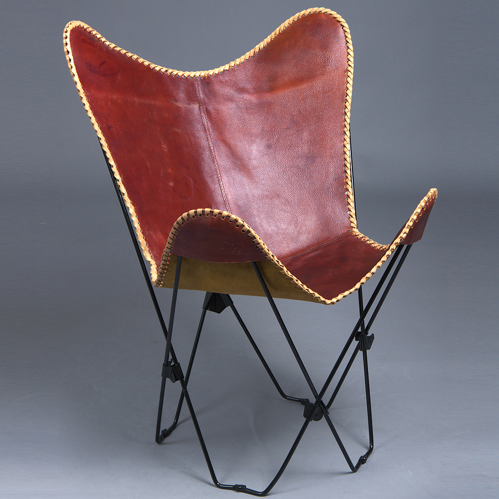 CB150 Genuine Leather Butterfly Chair Folding Lounge Modern Sling