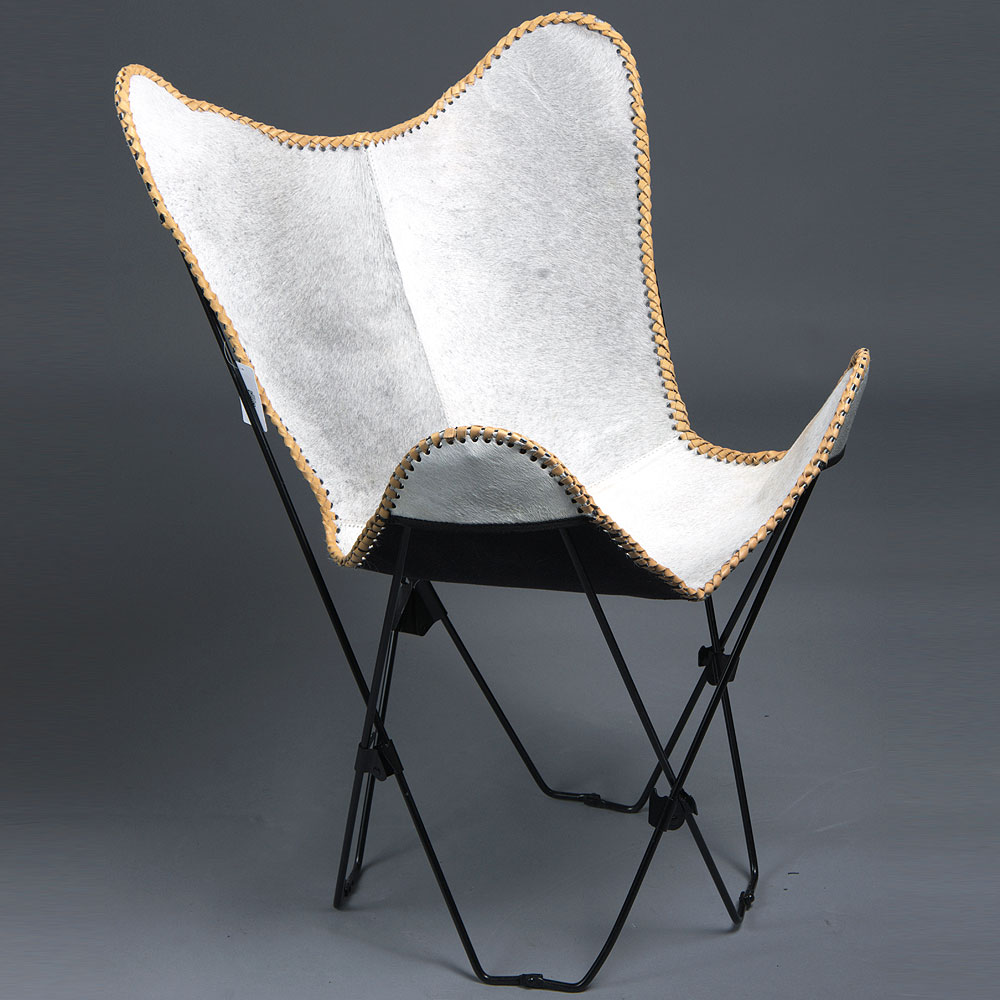 CB154 Genuine Leather Butterfly Chair Folding Lounge Modern Sling
