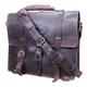 GLBC100CB-GLANOR RUSTIC VINTAGE LEATHER BRIEFCASE BACKPACK LAPTOP BAG - COFFEE BROWN