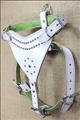 HSDH146-HILASON PADDED GENUINE WHITE LEATHER DOG HARNESS