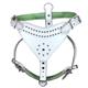 HSDH146-HILASON PADDED GENUINE WHITE LEATHER DOG HARNESS