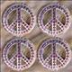 HSCN006-CRYSTAL RHINESTONE BLING CONCHOS FUCHSIA PEACE SIGN 1.25in
