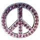 HSCN006-CRYSTAL RHINESTONE BLING CONCHOS FUCHSIA PEACE SIGN 1.25in