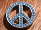 HSCN007-CRYSTAL RHINESTONE BLING CONCHOS LIGHT SAPPHIRE PEACE SIGN 1.25in