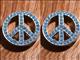 HSCN007-CRYSTAL RHINESTONE BLING CONCHOS LIGHT SAPPHIRE PEACE SIGN 1.25in