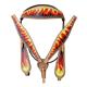 BHPA512-NEW HILASON TACK WESTERN HAND PAINT LEATHER HORSE BRIDLE HEADSTALL BREAST COLLAR