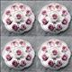 HSCN085-NICKLE FINISH PINK CONCHOS FLORAL SHAPE